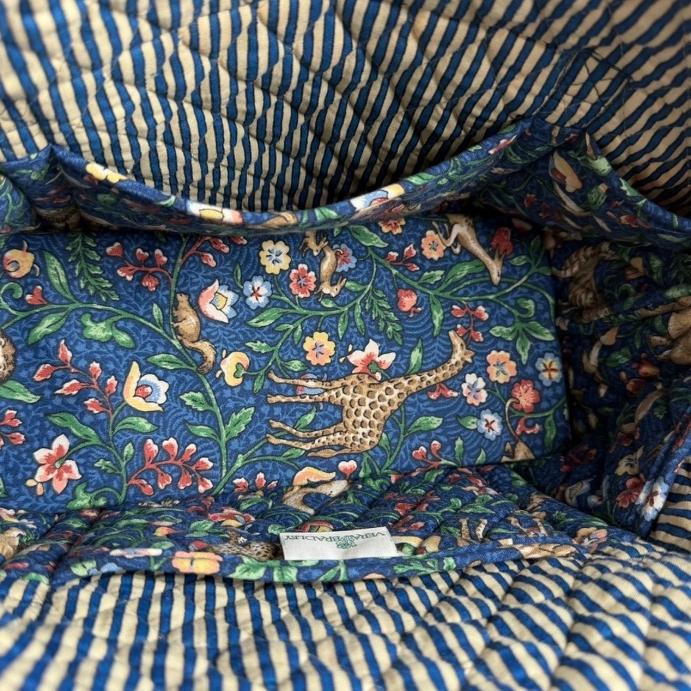 Vintage Vera Bradley Animal Kingdom Shoulder Bag Safari Print Retired Quilted - Picture 14 of 14